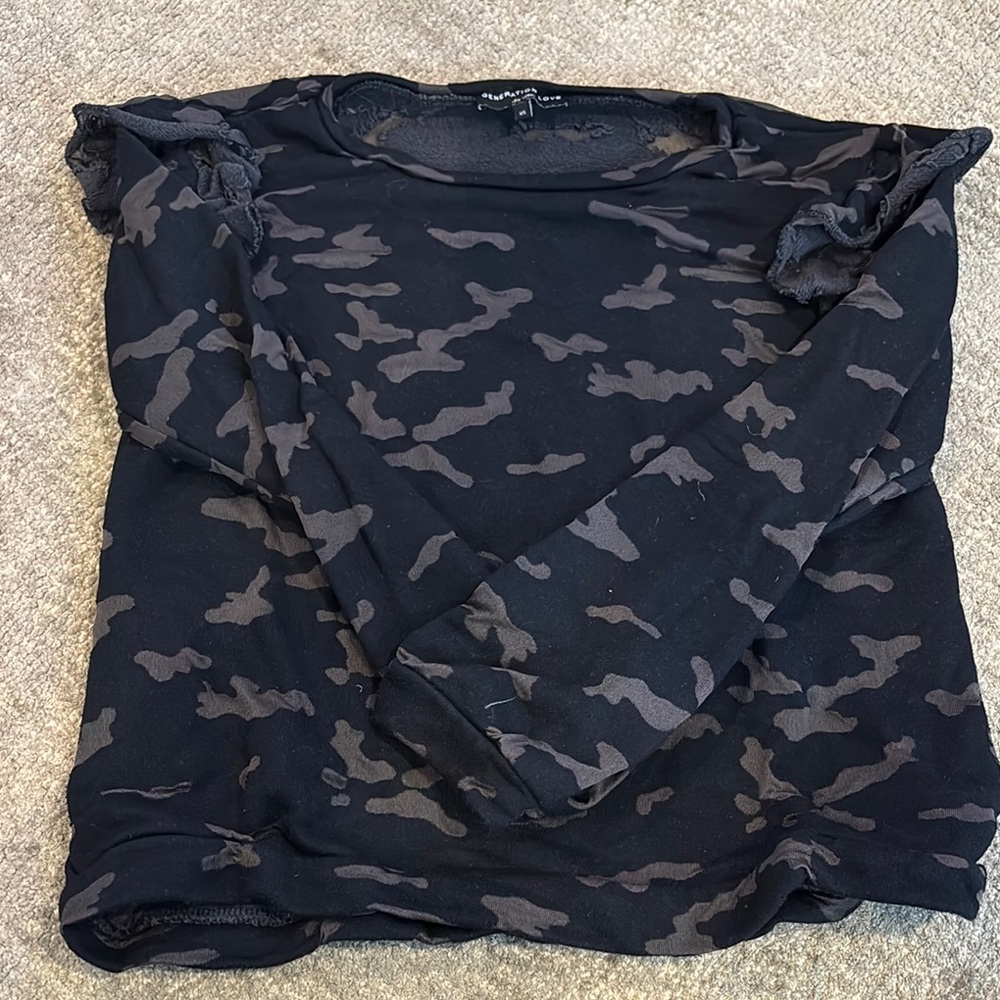 Generation Love Black Polo Sweatshirt 3/4 Sleeve